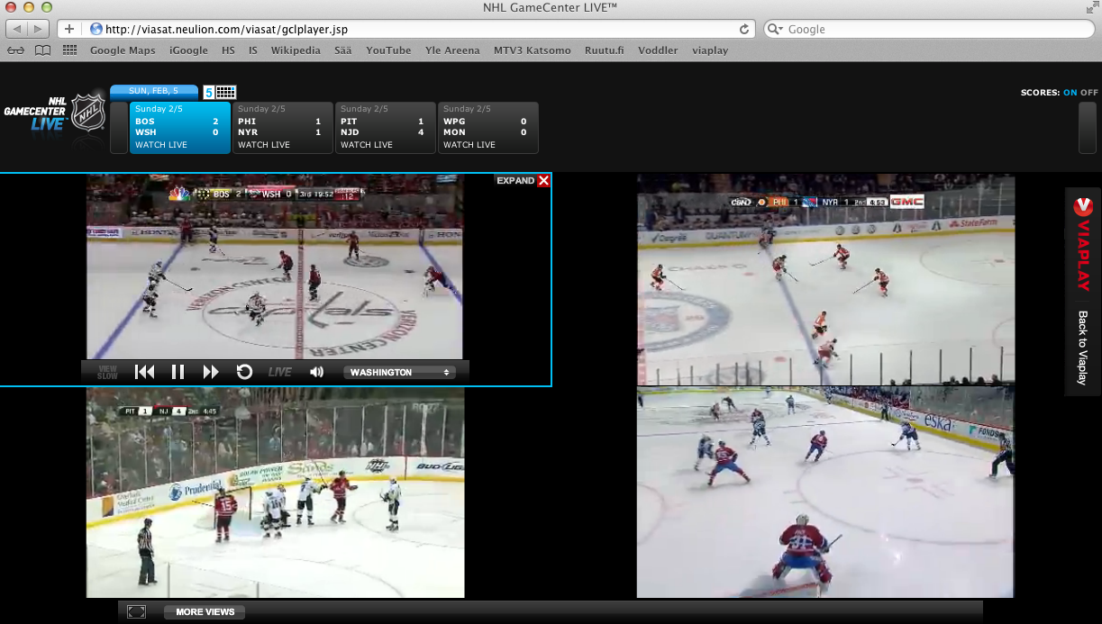 watch live NHL hockey games in Finland 